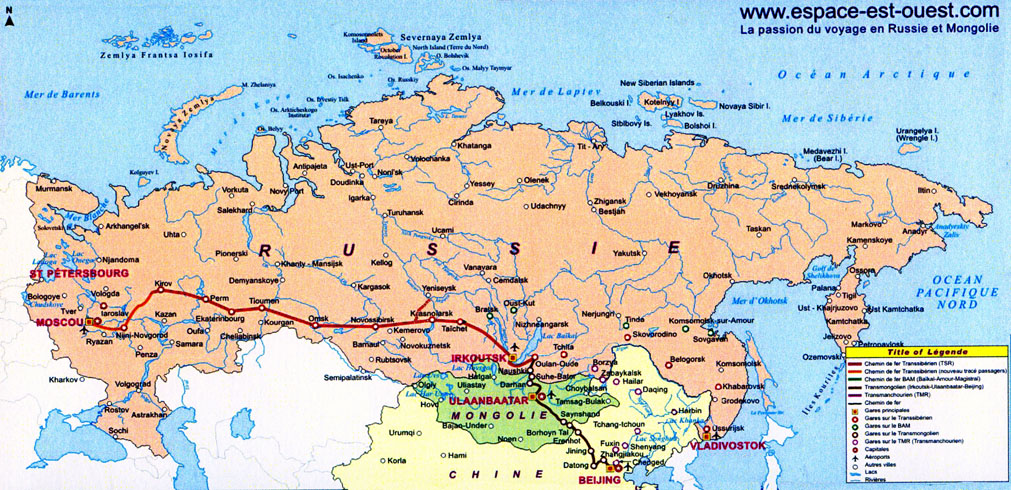 Carte du transsibrien