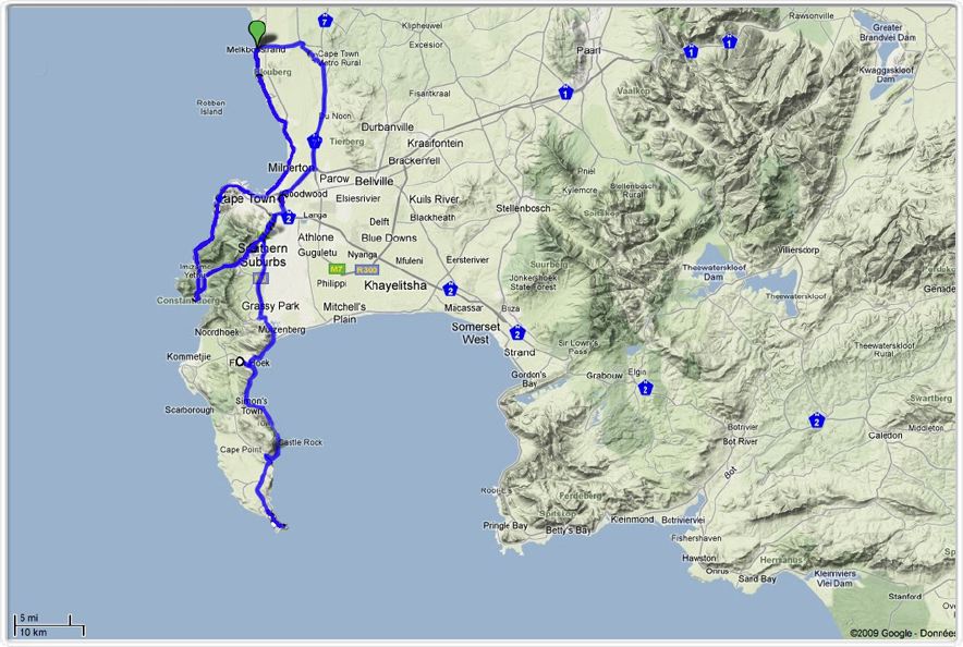 Parcours du 18 sept. 2009 Environs du Cap