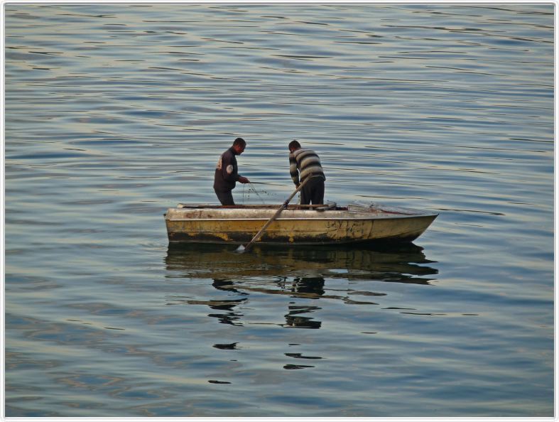 Pêcheurs sur Le lac Sevan