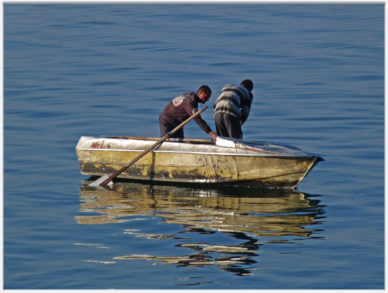 Pêcheurs sur Le lac Sevan
