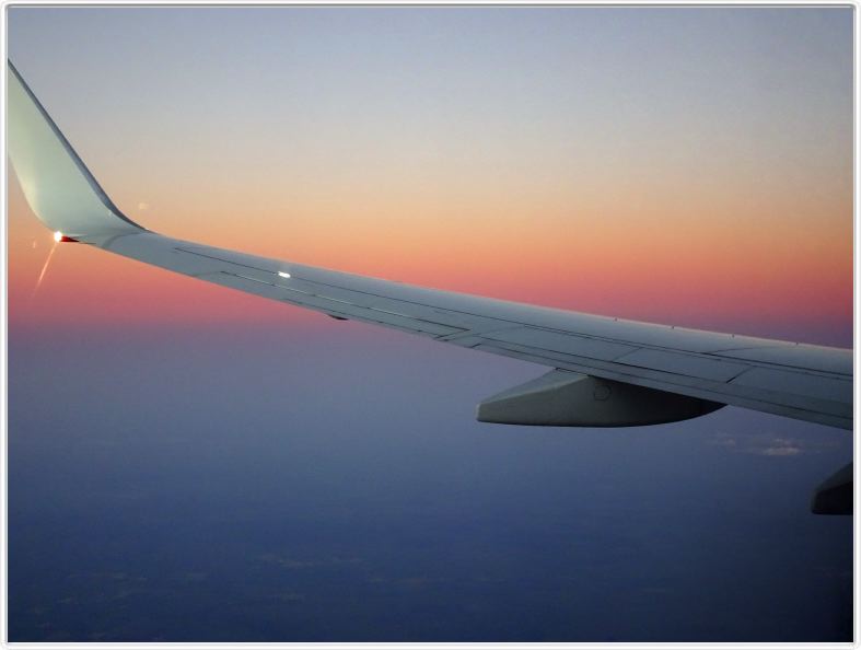 Coucher de soleil à l'approche de Sydney.